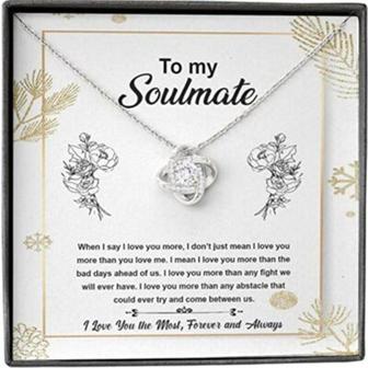 Girlfriend Necklace, Wife Necklace, To My Soulmate Necklace Rose Say I Love You More Fight Abstacle The Most - Thegiftio UK