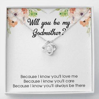 Godmother Gift • Godmother Necklace • Gift For Godmother • Godmother Proposal, Will You Be My Godmother Love Knot Necklace - Thegiftio UK