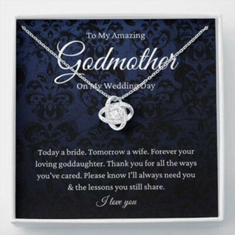 Godmother Necklace, Godmother Of The Bride Necklace Gift From Goddaughter, To Godmother Wedding Gift From Bride - Thegiftio