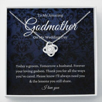 Godmother Necklace, Godmother Of The Groom Necklace Gift From Godson, Gift For Godmother From Godson Wedding - Thegiftio