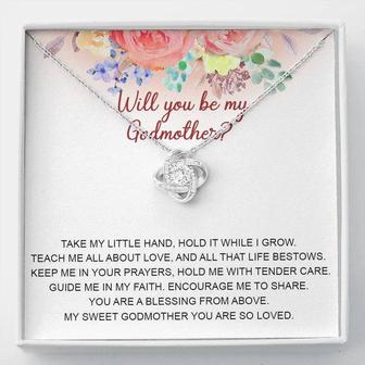 Godmother Proposal Necklace Gift • Will You Be My Godmother • Love Knot Necklace Gift For Godmother - Thegiftio UK