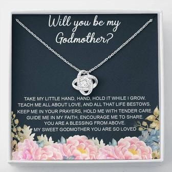 Godmother Proposal Necklace Gift, Will You Be My Godmother, Gift For Godmother Love Knot Necklace - Thegiftio UK