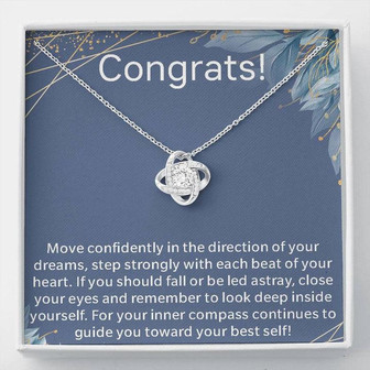 Grad Gift Love Knot Necklace - Perfect Gift For New Graduate, Graduation Present For Her, New Chapter, Motivational - Thegiftio UK