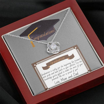 Graduate - Congratulations Graduate Daughter Love Knot Necklace - Thegiftio UK