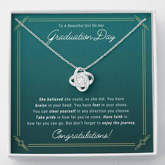 Graduation Day She Believed So She Did Love Knot Necklace - Thegiftio UK
