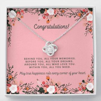 Graduation Gift For Daughter, Granddaughter. White Gold Love Knot Necklace. High School Graduation, College Graduation. - Thegiftio UK
