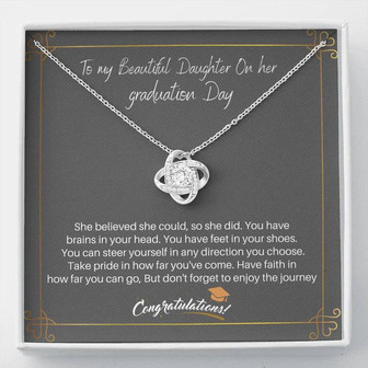 Graduation Gift & She Believed -Love Knot Necklace - Thegiftio UK