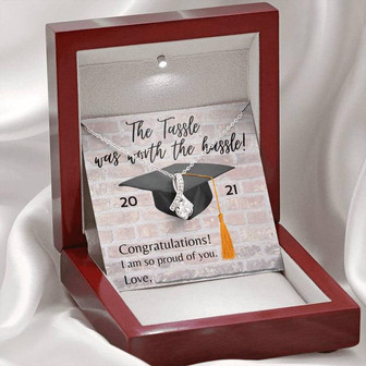 Graduation Message Card Love Knot Necklace - Thegiftio UK