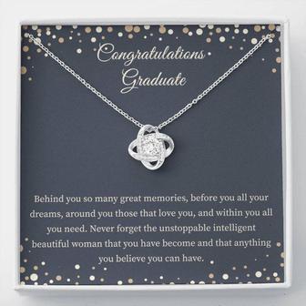 Graduation Necklace , Gift For Graduate , Love Knot Necklace , Graduation Card , Sweet Gift Ideas , Highschool Graduation - Thegiftio UK