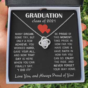Graduation | Pround Of You! Love Knot Necklace - Thegiftio UK