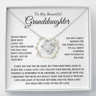 Granddaughter - Never Forget How Much I Love You - Love Knot Necklace - Thegiftio UK