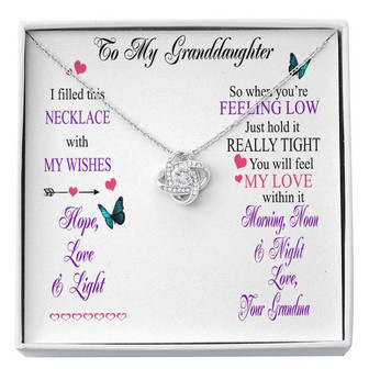 Granddaughter Gift From Grandma- Love Knot Necklace With Message Card - Thegiftio UK