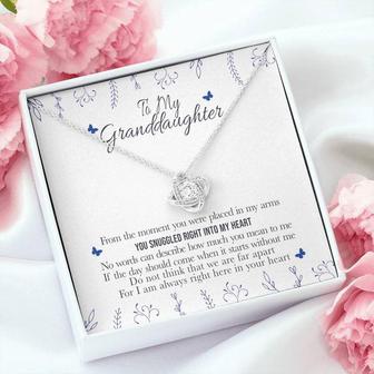 Granddaughter Gift From Grandparents - You Snuggled Right Into My Heart - Love Knot Necklace - Thegiftio UK