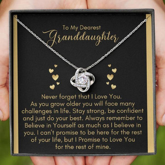 Granddaughter, Just Do Your Best - Love Knot Necklace - Thegiftio