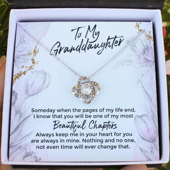 Granddaughter, Most Beautiful Chapters Love Knot Necklace - Thegiftio UK