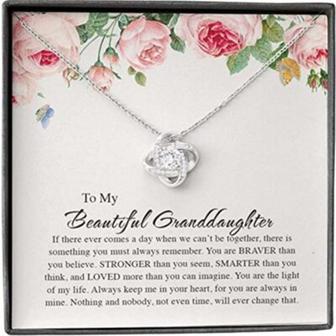Granddaughter Necklace, Granddaughter Gifts, Beautiful Remember Brave Strong Smart Loved Light - Thegiftio UK