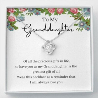 Granddaughter Necklace, Necklace Gift For Granddaughter, My Greatest Gift Of All, Love Knot Necklace - Thegiftio UK