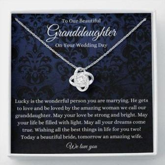 Granddaughter Necklace, Our Granddaughter Necklace Wedding Day Gift, To Bride Gift From Grandma/Grandpa - Thegiftio UK