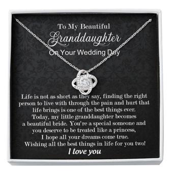 Granddaughter Necklace, To My Beautiful Granddaughter Wedding Day Gift, To Bride From Grandma/ Grandpa Necklace - Thegiftio UK