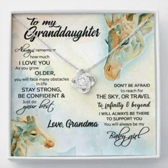 Granddaughter Necklace, To My Granddaughter Necklace , Stay Strong Be Confident , Gift From Grandma Giraffe - Thegiftio UK