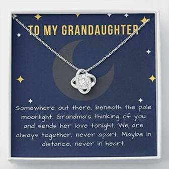 Granddaughter Necklace, To My Granddaughter Necklace Gift , Somewhere Out There Beneath The Pale Moonlight - Thegiftio UK