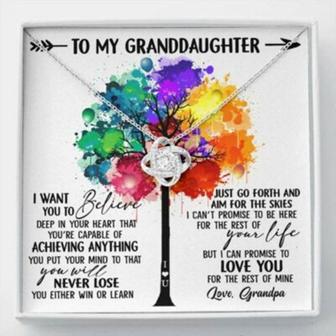 Granddaughter Necklace, To My Granddaughter Necklace Gift , Deep In Your Heart Love Grandpa - Thegiftio UK