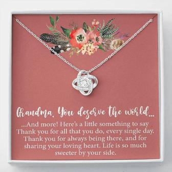 Grandma Necklace, Grandma Gift, Gift For Grandma, New Grandma To Be, Only The Best Moms Are Upgraded To Grandma, Love Knot Necklace - Thegiftio UK