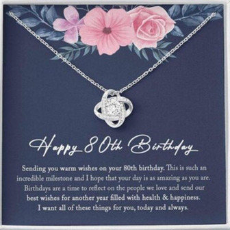 Grandmother Necklace, 80Th Birthday Necklace Gift For Mom Grandma, 80 Years Old Gifts For Womens - Thegiftio UK