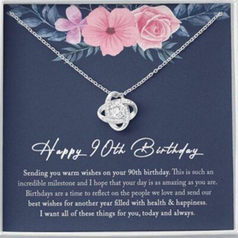 Grandmother Necklace, 90Th Birthday Necklace Gift For Mom Grandma, 90 Years Old Gifts For Womens - Thegiftio
