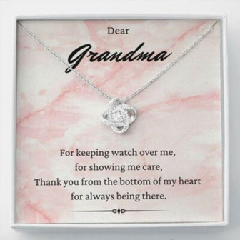 Grandmother Necklace, Dear Grandma Necklace, Keeping Watch, Gift For Grandma From Grandson Granddaughter - Thegiftio UK