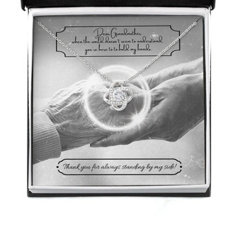 Grandmother Necklace, Gift For Your Grandma Who Always Got Your Back On Mother’S Day Love Knot Necklaces - Thegiftio