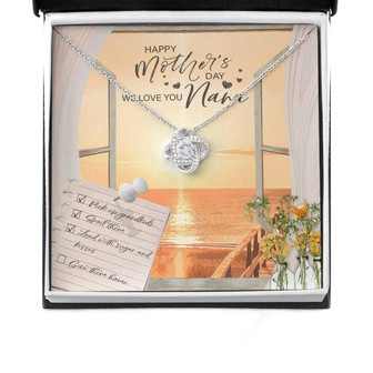 Grandmother Necklace, Gift For Your Loving Grandma On Mother’S Day, Window With Seaview Love Knot Necklaces - Thegiftio UK