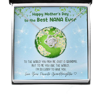 Grandmother Necklace, Gift For Your Nana Who Means The World To You On Mother’S Day Love Knot Necklaces - Thegiftio UK