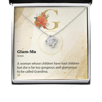 Grandmother Necklace, Glam-Ma Definition Gift On Mother’S Day, Grandma Love Knot Necklace - Thegiftio UK