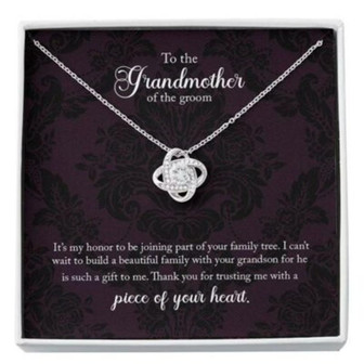 Grandmother Necklace, Grandma Of The Groom Necklace Wedding Gift, Gift For Grandma Of The Groom - Thegiftio UK
