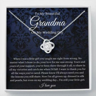 Grandmother Necklace, Grandmother Of The Bride Necklace Gift From Granddaughter, Grandma Wedding Gift - Thegiftio UK