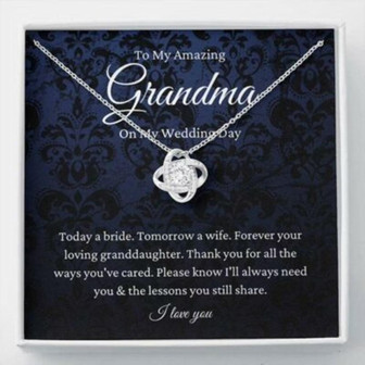 Grandmother Necklace, Grandmother Of The Bride Necklace Gift From Granddaughter, Grandma Wedding Gift - Thegiftio UK