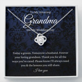 Grandmother Necklace, Grandmother Of The Groom Gift From Grandson, Groom To Grandma Wedding Day Gift - Thegiftio UK