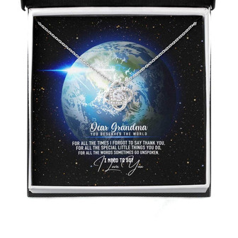 Grandmother Necklace, Meaningful Gift For Your Precious Grandma Who Deserves The World On Mother’S Day Love Knot Necklaces - Thegiftio UK