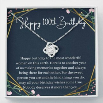 Grandmother Necklace, Mom Necklace, 100Th Birthday Necklace, 100Th Birthday Gift For Mom Grandma, Hundredth Birthday Gift - Thegiftio UK
