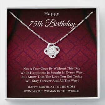 Grandmother Necklace, Mom Necklace, 75Th Birthday Necklace For Her Gift, Seventy Fifth Birthday Gift For Woman Friend - Thegiftio UK