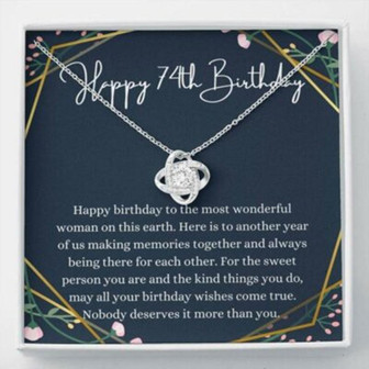 Grandmother Necklace, Mom Necklace, Happy 74Th Birthday Necklace, Gift For 74Th Birthday, 74 Years Old Birthday Woman - Thegiftio UK
