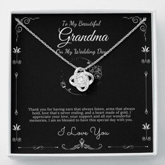 Grandmother Necklace, Necklace Gift For Grandma On My Wedding, Grandmother Of The Bride - Thegiftio UK