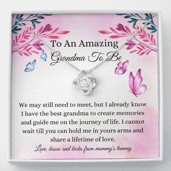 Grandmother Necklace, Pregnancy Announcement Grandma Gift , New Nana Keepsake , Grandma To Be Love , Baby Revel Gift - Thegiftio