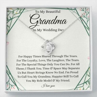 Grandmother Necklace, To Grandma On My Wedding Day Necklace, Gift For Grandmother Of The Bride From Granddaughter Bride - Thegiftio UK