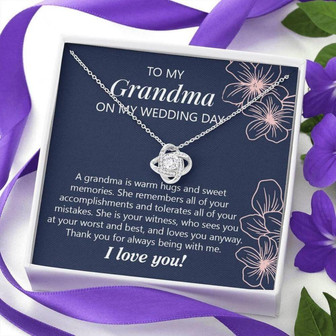 Grandmother Necklace, To Grandma Wedding Day Gift, Grandma Gift From Granddaughter, Grandmother Of The Bride Necklace - Thegiftio UK