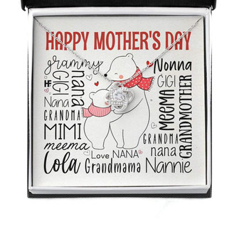 Grandmother Necklace, Unique Present For Your Dear Grandma With Cute Polar Bear On Mother’S Day Love Knot Necklaces - Thegiftio
