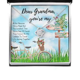 Grandmother Necklace, Vintage Gift For Your Beloved Grandma On Mother’S Day With Bicycle Love Knot Necklaces - Thegiftio