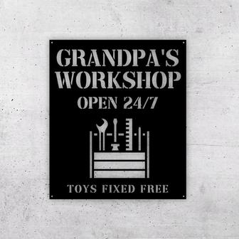 Grandpa&#39;s Workshop Metal Sign, Gift for Grandpa, Custom Workshop Sign, Gift for Dad, Gift for Papa, Garage Sign, Sign for Grandpa, - Thegiftio UK