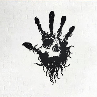 Hand Skull Tribal Eye Fingers Metal Wall Art, Hand Skull Sign Decoration For Room, Hand Skull Home Decor, Hand Skull Metal Wall Decor - Thegiftio UK